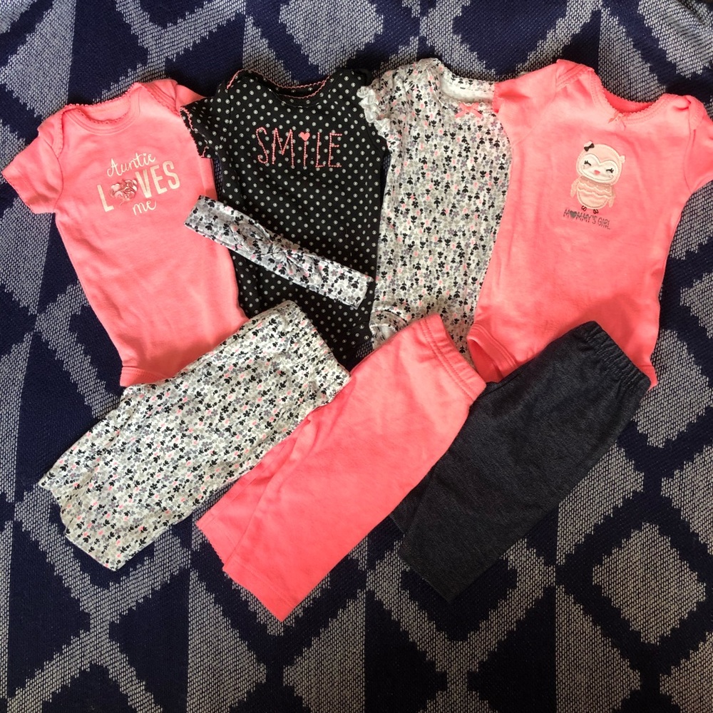 Newborn/0-3 Month Black/Pink Bundle! 💕🖤💕